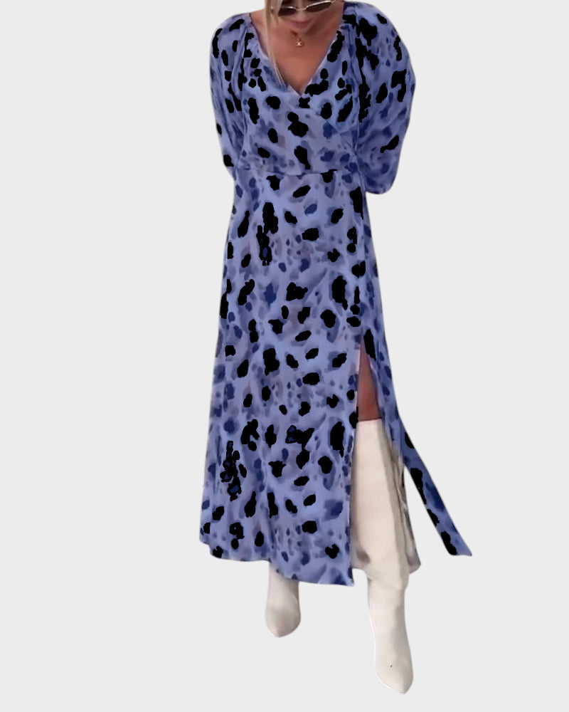 Avice – Damenkleid mit V-Ausschnitt und auffälligem Print – Ansicht 11
