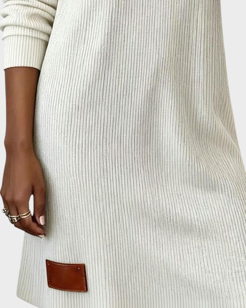 Celine – Lässiges Damenkleid mit langen Ärmeln und Stehkragen – Ansicht 9