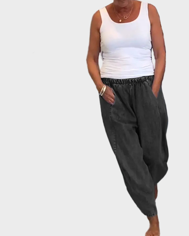 Gwen – Lockere Damenjeans mit elastischem Bund – Ansicht 2