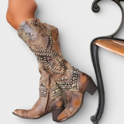 Monroe – Kniehohe Westernstiefel für Damen mit Nieten