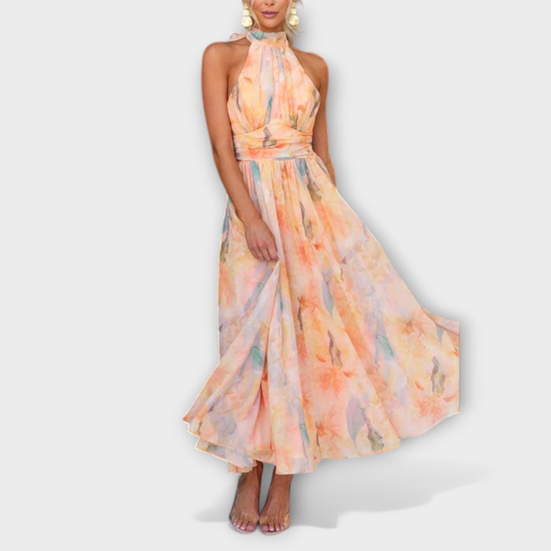 Aquarell-Maxikleid für Damen – Ansicht 3