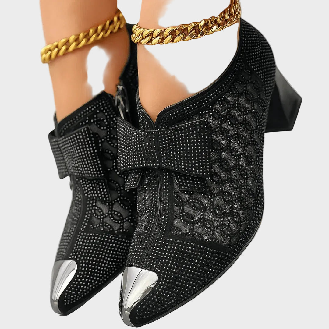 Damen-Pumps Vivienne mit Schleife und Strass – Ansicht 3