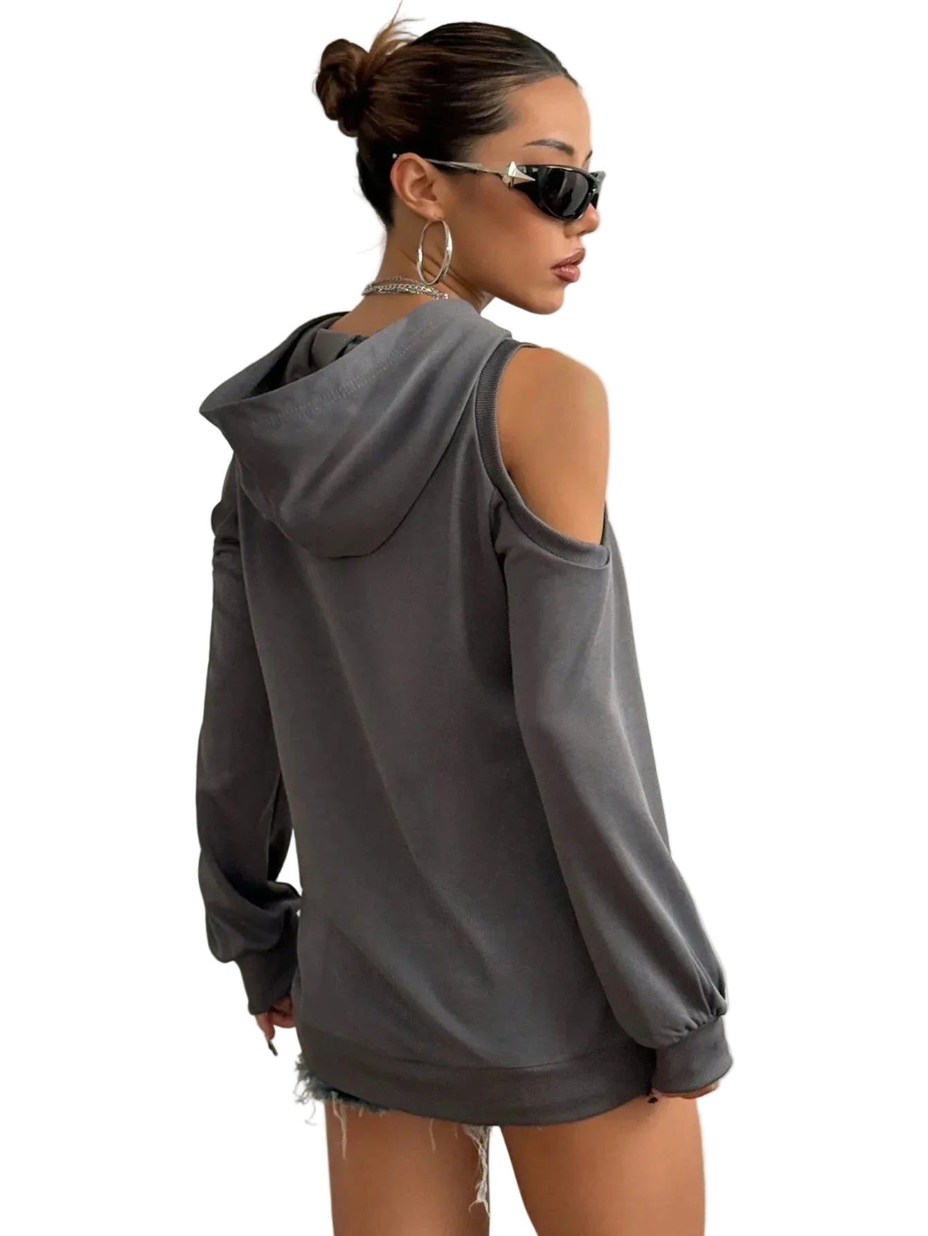 Ellen – Off-Shoulder-Kapuzenpullover für Damen
