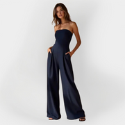 Schwarzer trägerloser Damen-Jumpsuit Nowak – Ansicht 3