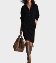 Scarlett – Elegantes Winterkleid für Damen mit Knöpfen – Ansicht 2