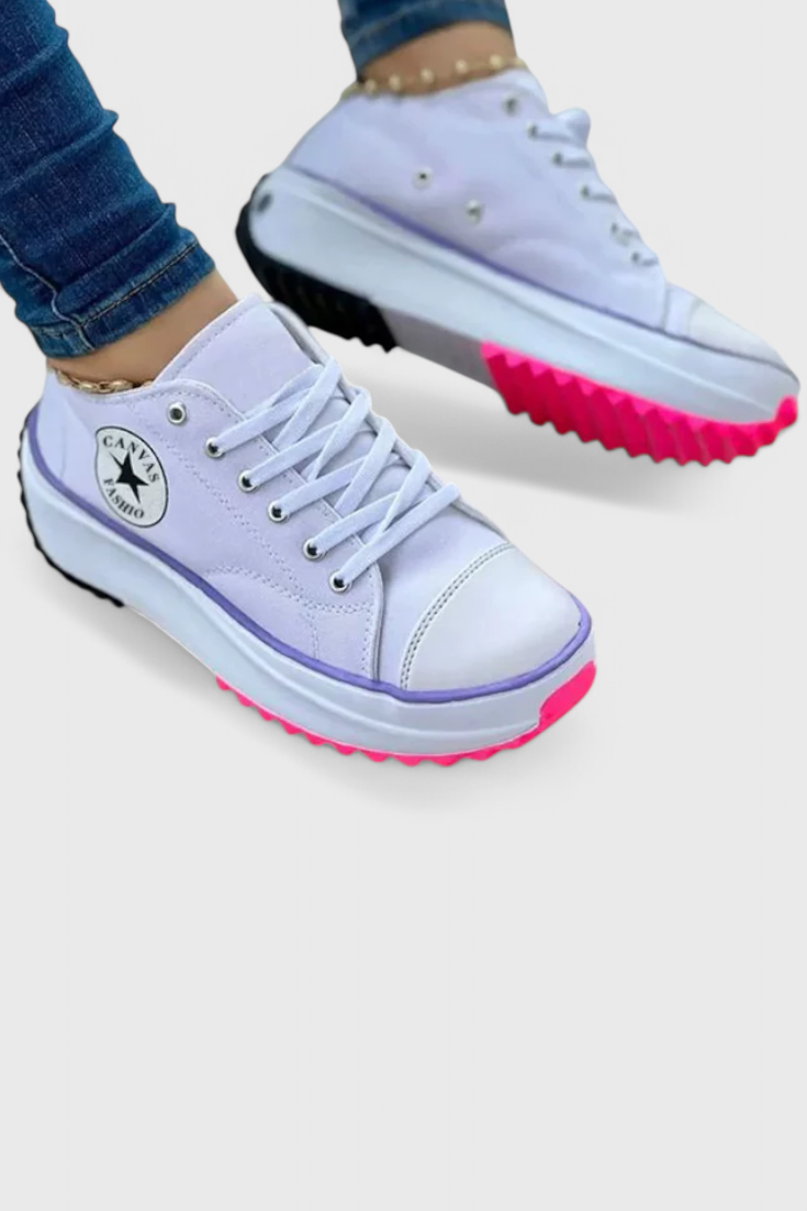 Taya – Chunky Canvas-Sneaker für Damen – Ansicht 4