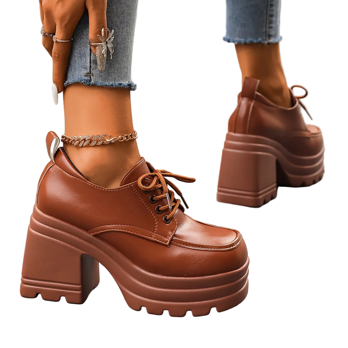 Damen-Oxford-Plateauschuhe Vivienne – Ansicht 4