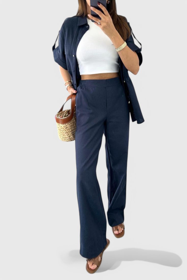 Lani – Lockeres zweiteiliges Damen-Set mit Hemd und gerader Hose – Ansicht 5