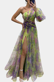 Damen-One-Shoulder-Maxikleid Amelie mit drapiertem Rock – Ansicht 4