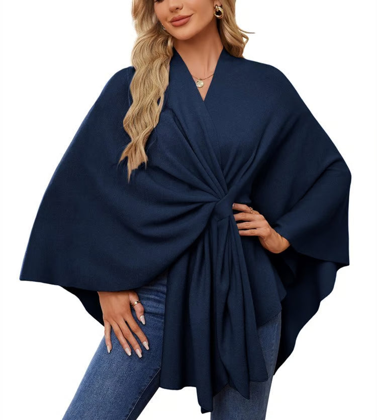 Maegan – Eleganter Poncho-Schal für Damen mit offenem Vorderteil – Ansicht 3