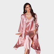 Damen-Nachtwäsche-Set Desilou aus Satin, dreiteilig