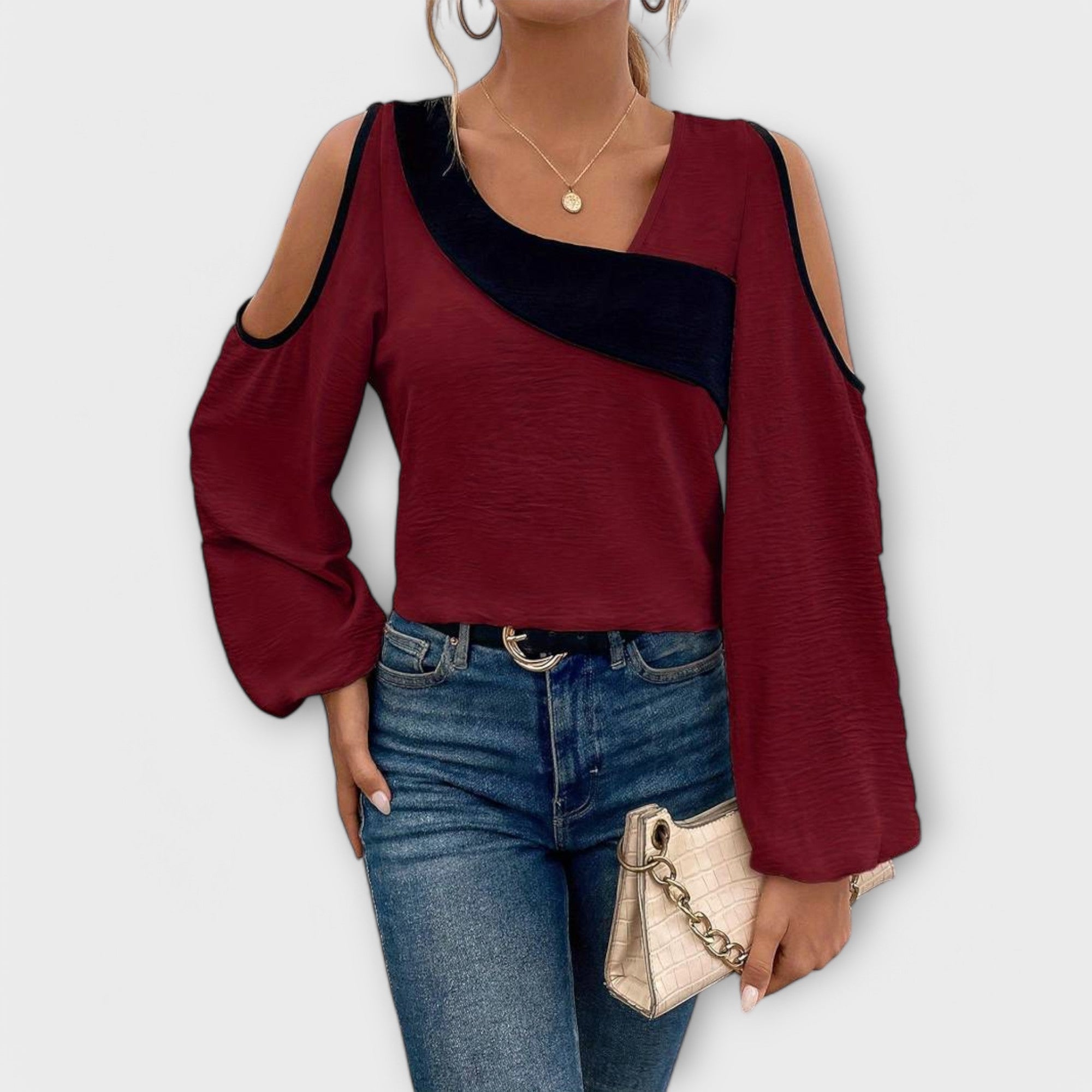Scarlett - Bluse mit eckigem Ausschnitt