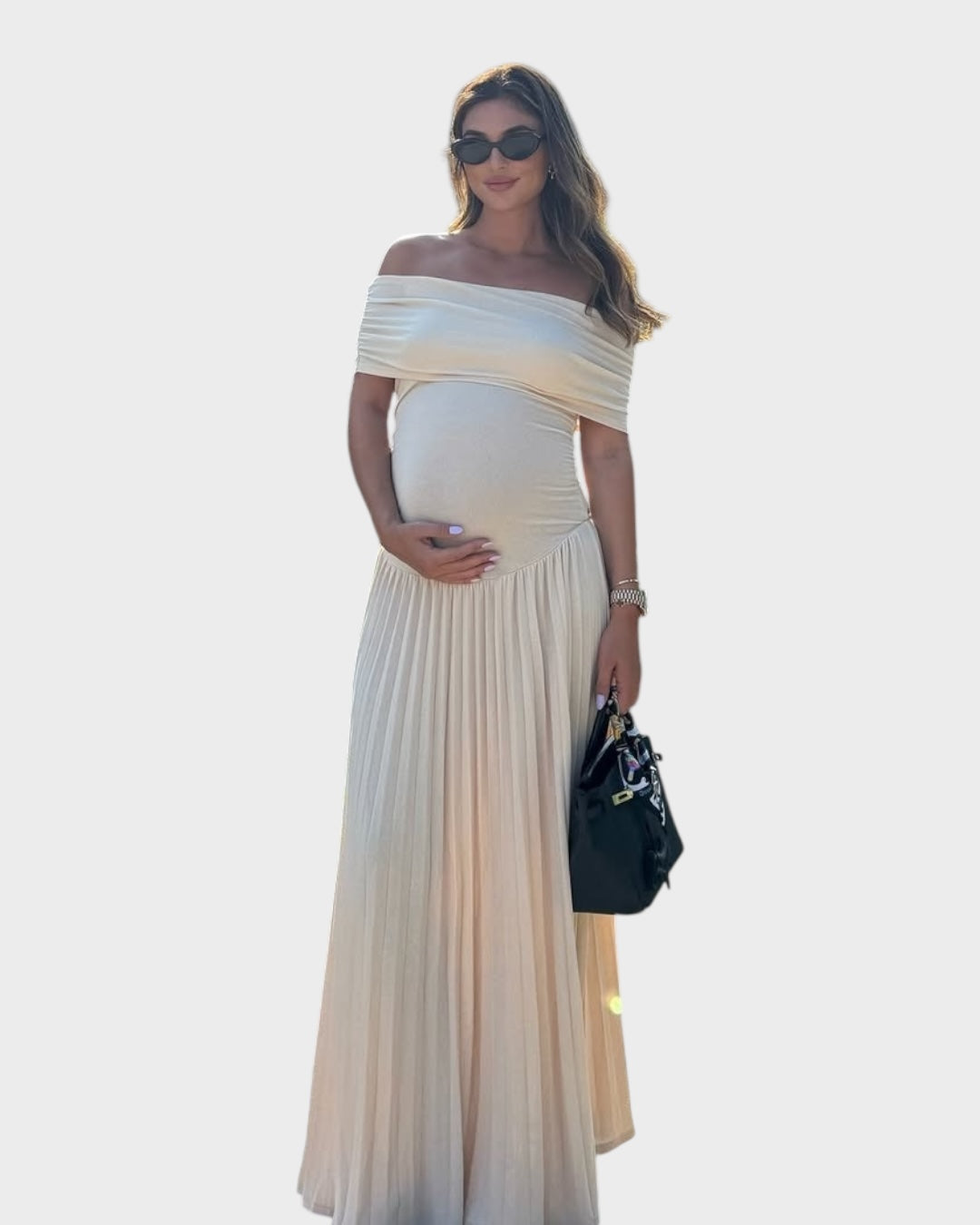 Umstands-Maxikleid Amara für Damen mit Falten