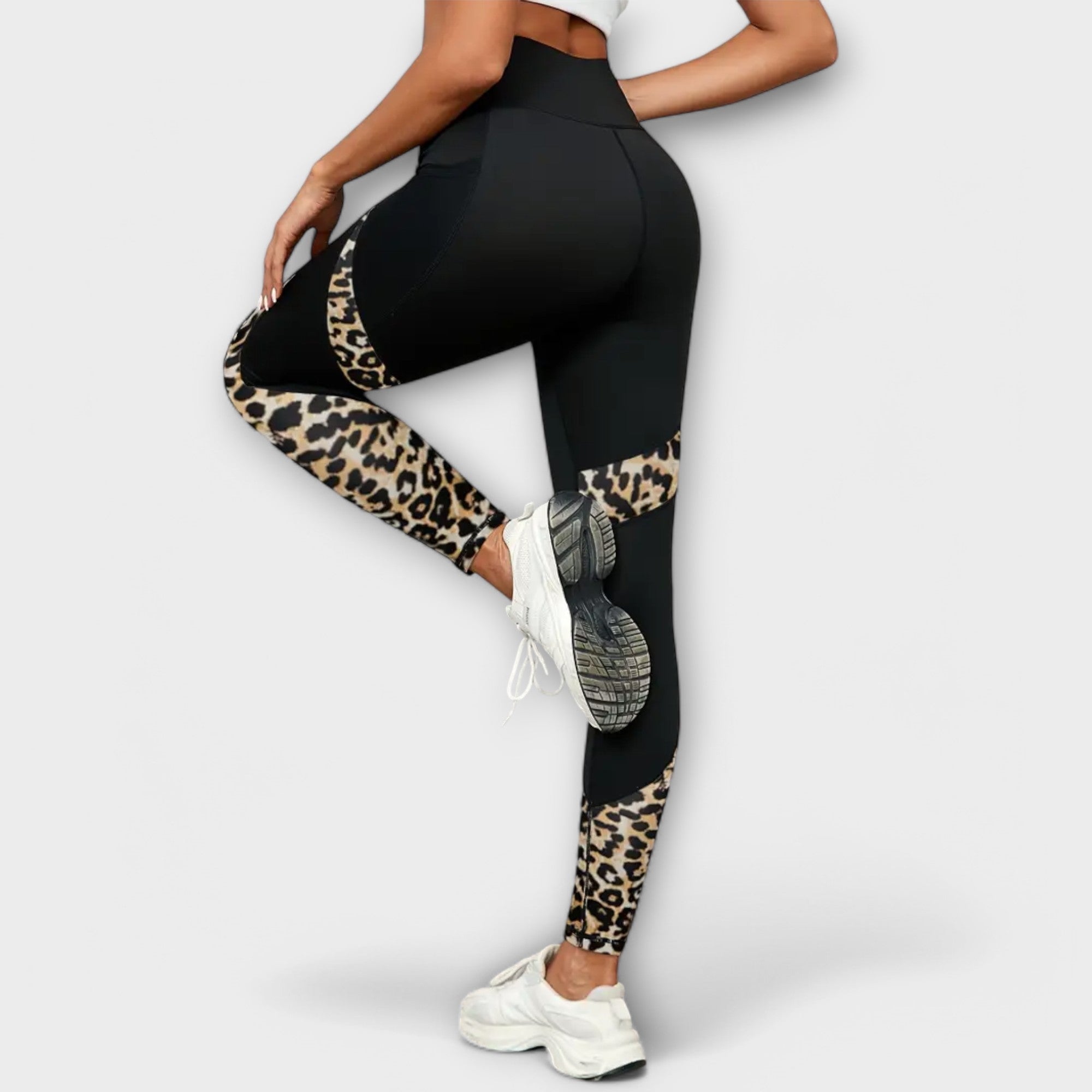 Leggings mit hohem Bund und Leopardenmuster