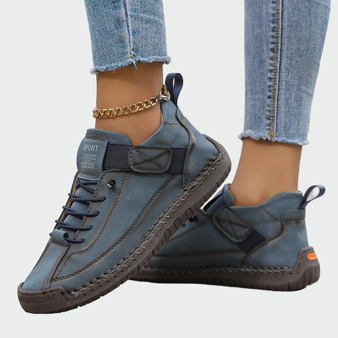 Lässige Damen-Sneaker in Grau und Grün – Ansicht 3