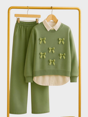Raxie – Zweiteiliges gestreiftes Strickset für Damen