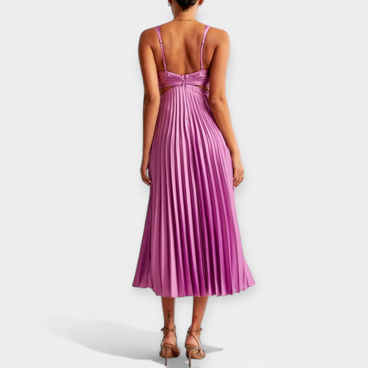 Eliza – Plissiertes Maxikleid für Damen – Ansicht 2