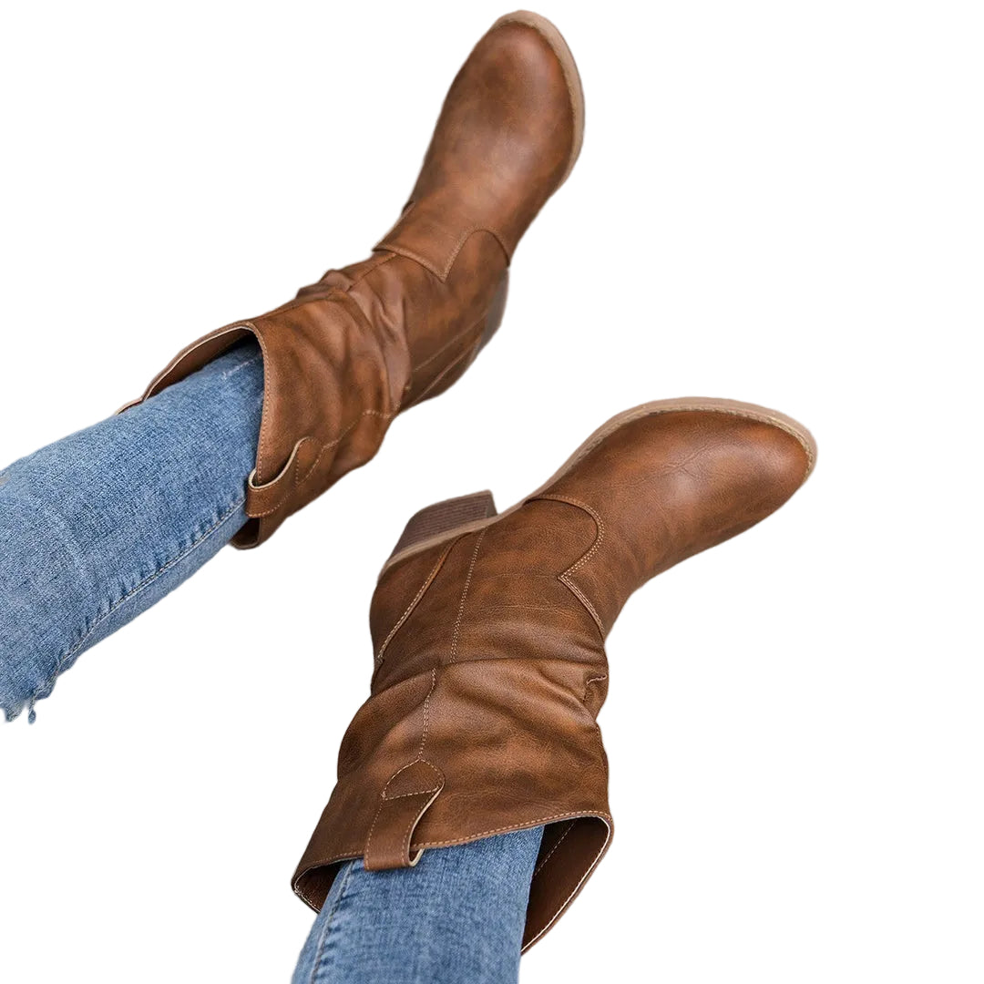 Damen-Cowboystiefel Valencia aus Leder mit spitzer Zehenpartie, wadenhoch – Ansicht 5