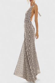 Melody – Maxikleid für Damen mit Punktemuster und tiefem Neckholder-Ausschnitt – Ansicht 3
