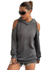 Ellen – Off-Shoulder-Kapuzenpullover für Damen – Ansicht 2