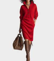 Scarlett – Elegantes Winterkleid für Damen mit Knöpfen – Ansicht 3