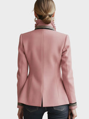 Harmony – Damen-Wolljacke mit Stehkragen und Rosenstickerei – Ansicht 5