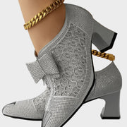 Damen-Pumps Vivienne mit Schleife und Strass – Ansicht 4