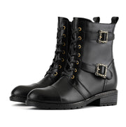 Florale flache Damen-Schnürstiefeletten Lucy – Ansicht 5