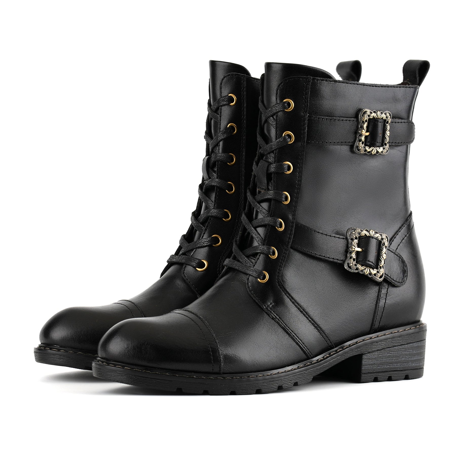 Florale flache Damen-Schnürstiefeletten Lucy – Ansicht 5