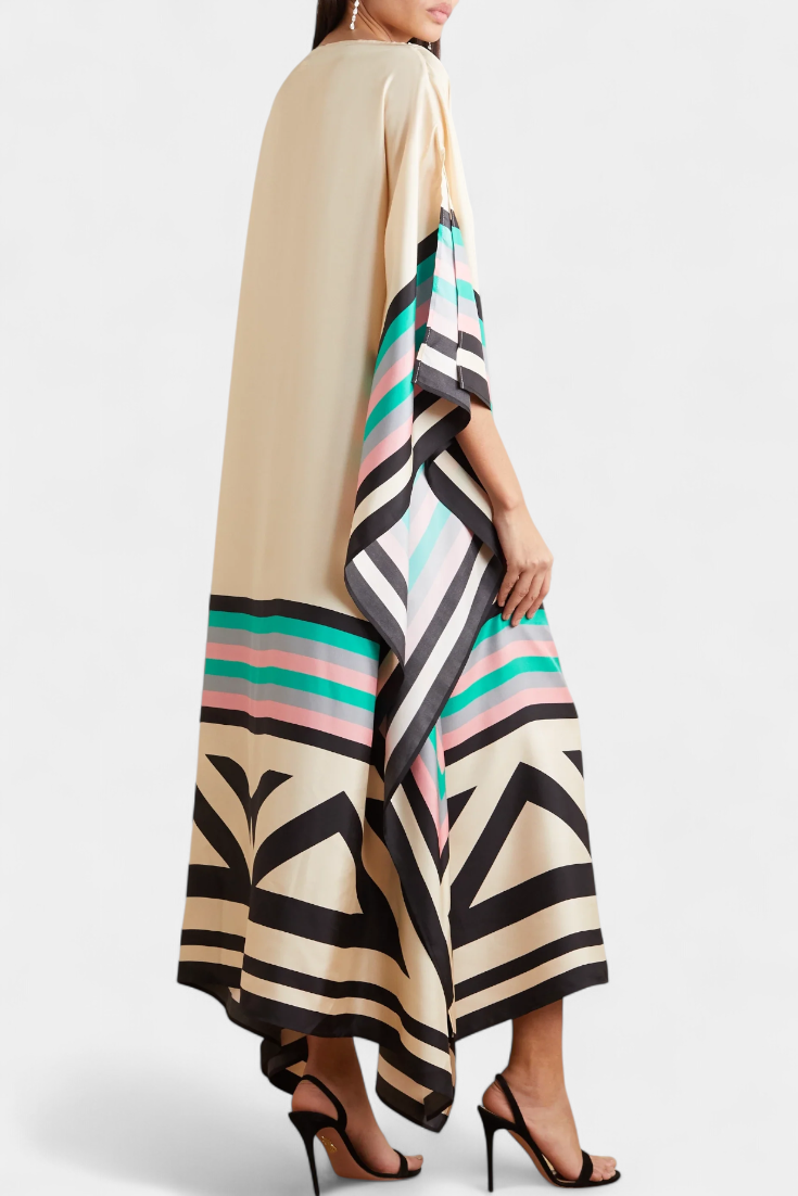 Eleonora – Damen-Kaftan mit geometrischem Muster – Ansicht 5