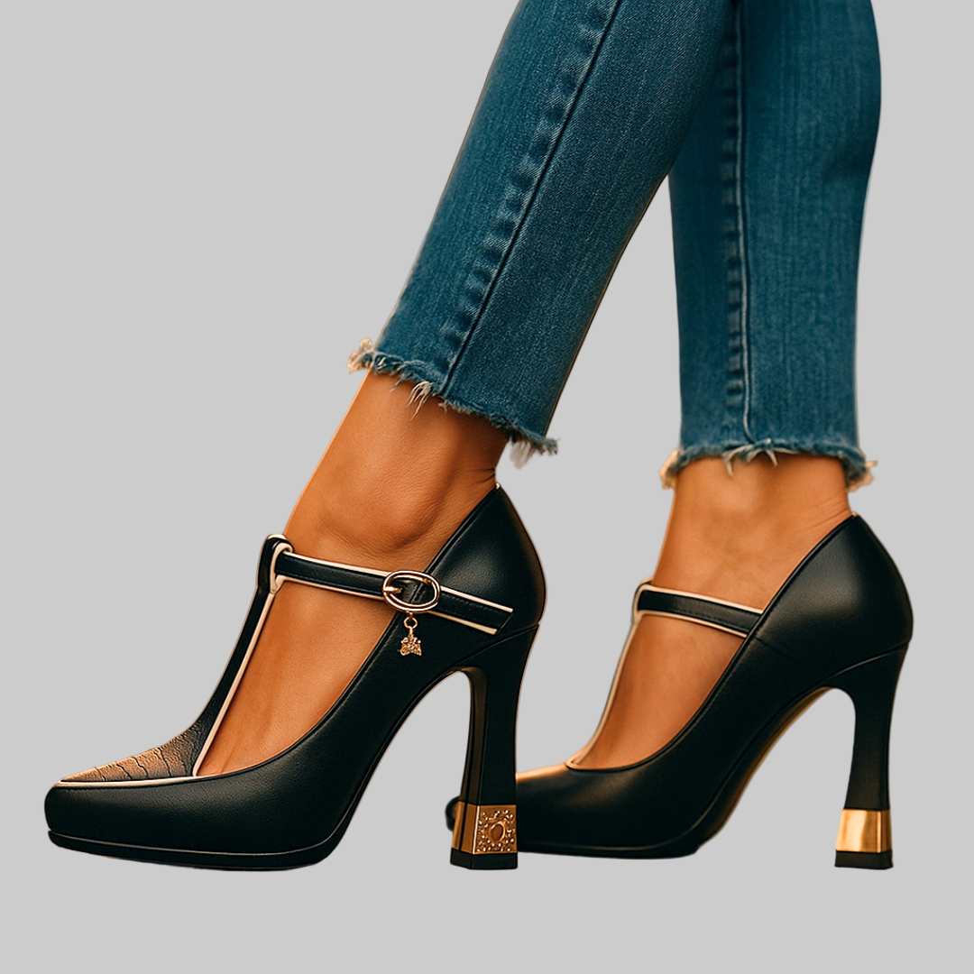 Zoey – Orthopädische Absätze für Damen mit T-Strap – Ansicht 3