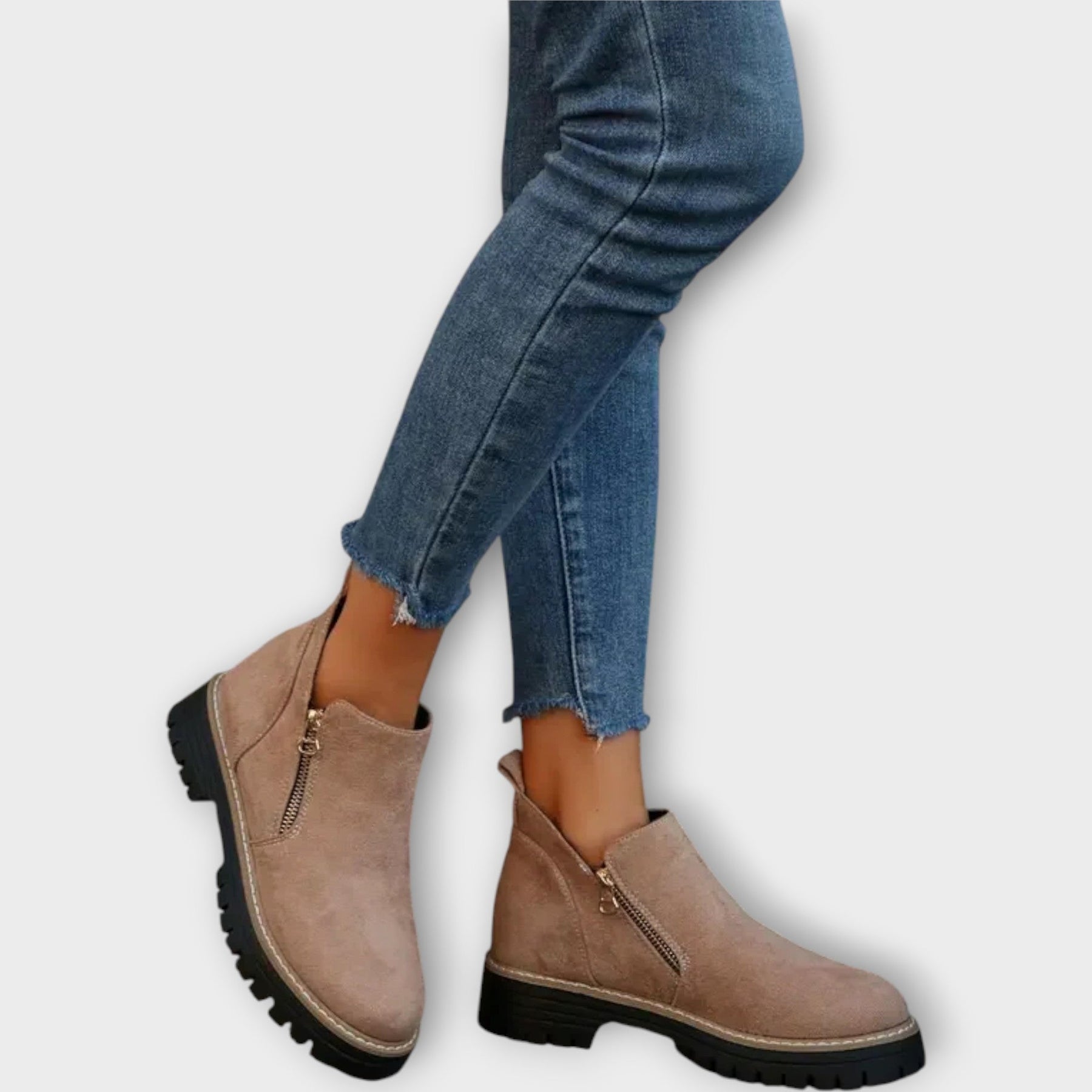 Elegante orthopädische Stiefeletten für Damen in einfarbigem Design – Ansicht 2