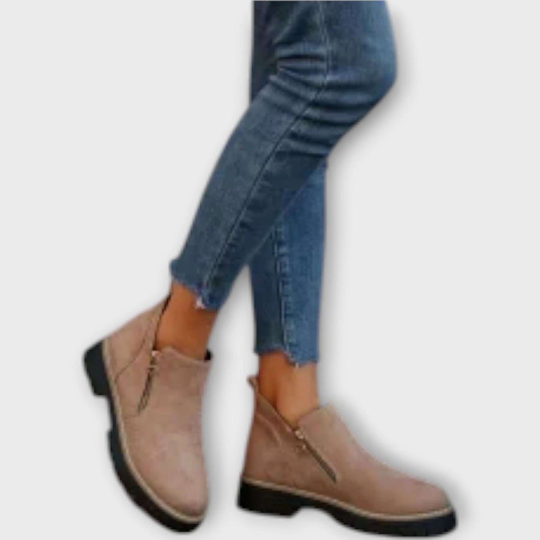 Elegante orthopädische Stiefeletten für Damen in einfarbigem Design