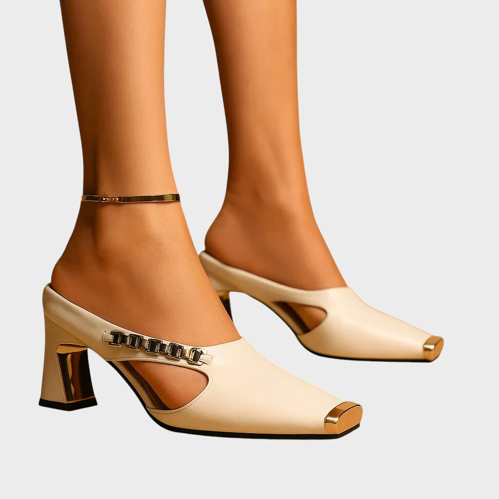 Irene – Metallische Pumps für Damen mit offenem Schnitt – Ansicht 7