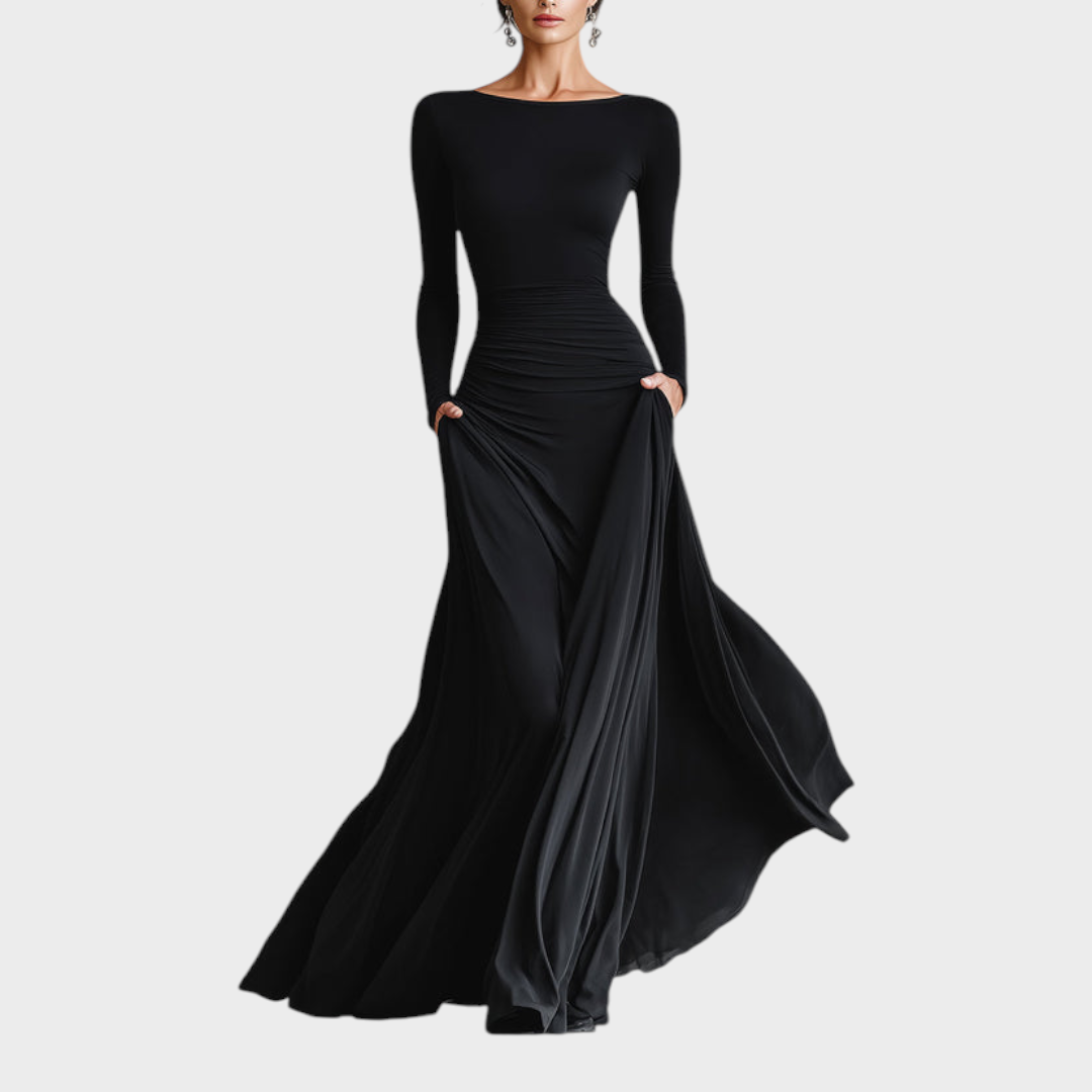 Mikayla | Elegantes Maxikleid mit fließenden Falten
