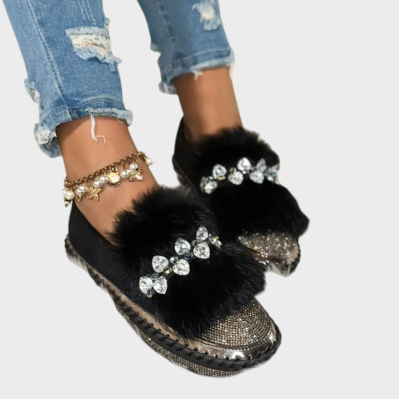 Narzissa – Komfort-Loafer für Damen mit glänzendem Federdetail – Ansicht 2