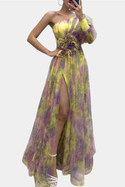 Damen-One-Shoulder-Maxikleid Amelie mit drapiertem Rock – Ansicht 3