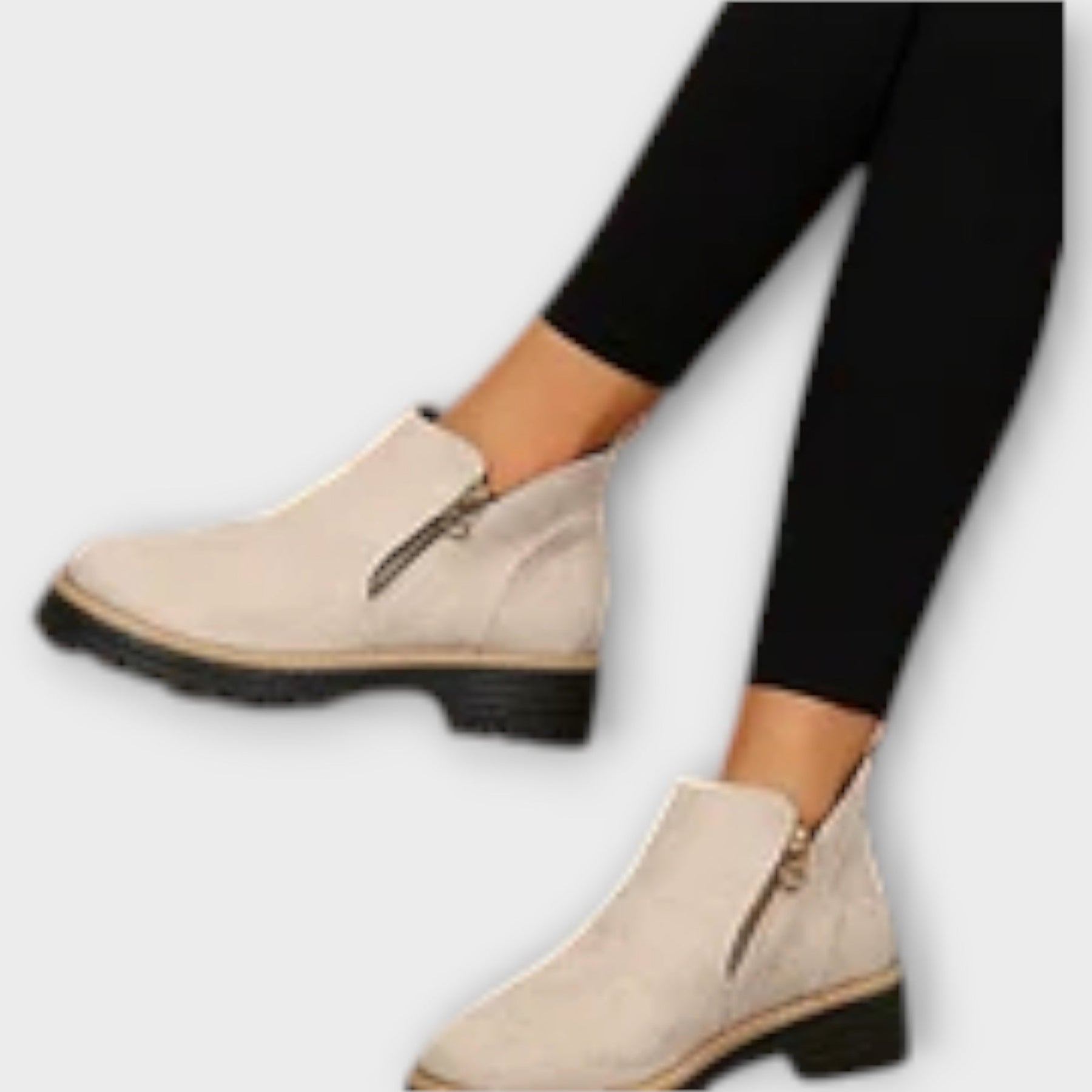 Elegante orthopädische Stiefeletten für Damen in einfarbigem Design – Ansicht 14