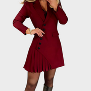 Luminita – Kleid mit Kragen und plissierter Jacke