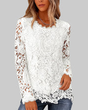 Damen-Basic-Langarmtop mit Spitze – Ansicht 4