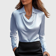 Damenbluse Sylvie mit Glitzer und Plissee-Kragen – Ansicht 5