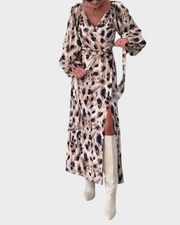 Avice – Damenkleid mit V-Ausschnitt und auffälligem Print – Ansicht 14