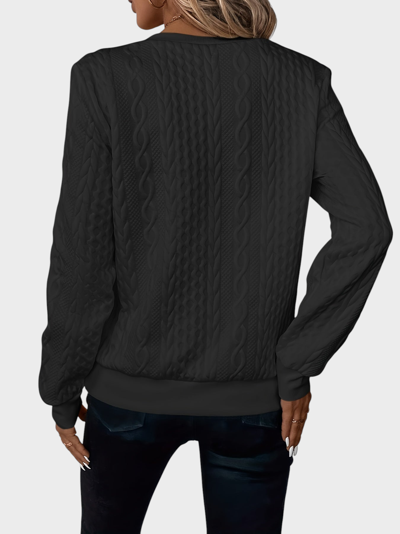 Amalie – Zopfstrick-Strickjacke für Damen mit Reißverschluss – Ansicht 8
