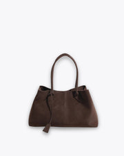 Mara – Braune Tote-Schultertasche in Wildlederoptik – Ansicht 2