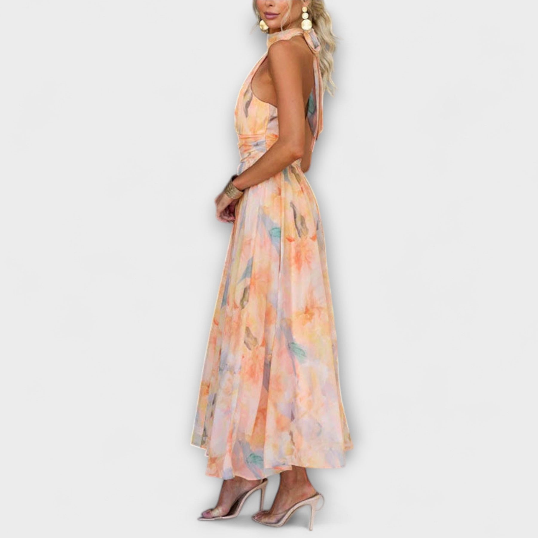 Aquarell-Maxikleid für Damen – Ansicht 4