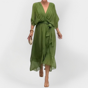Monika – Luftiges Chiffonkleid für Damen mit V-Ausschnitt – Ansicht 5