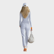 Dawn – Sportliches Damen-Set in Grau-Blau mit halbem Reißverschluss – Ansicht 3