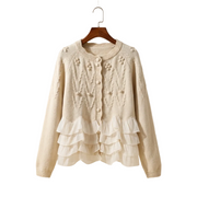 Natalie – Damen-Strickjacke mit Chiffonrüschen – Ansicht 4