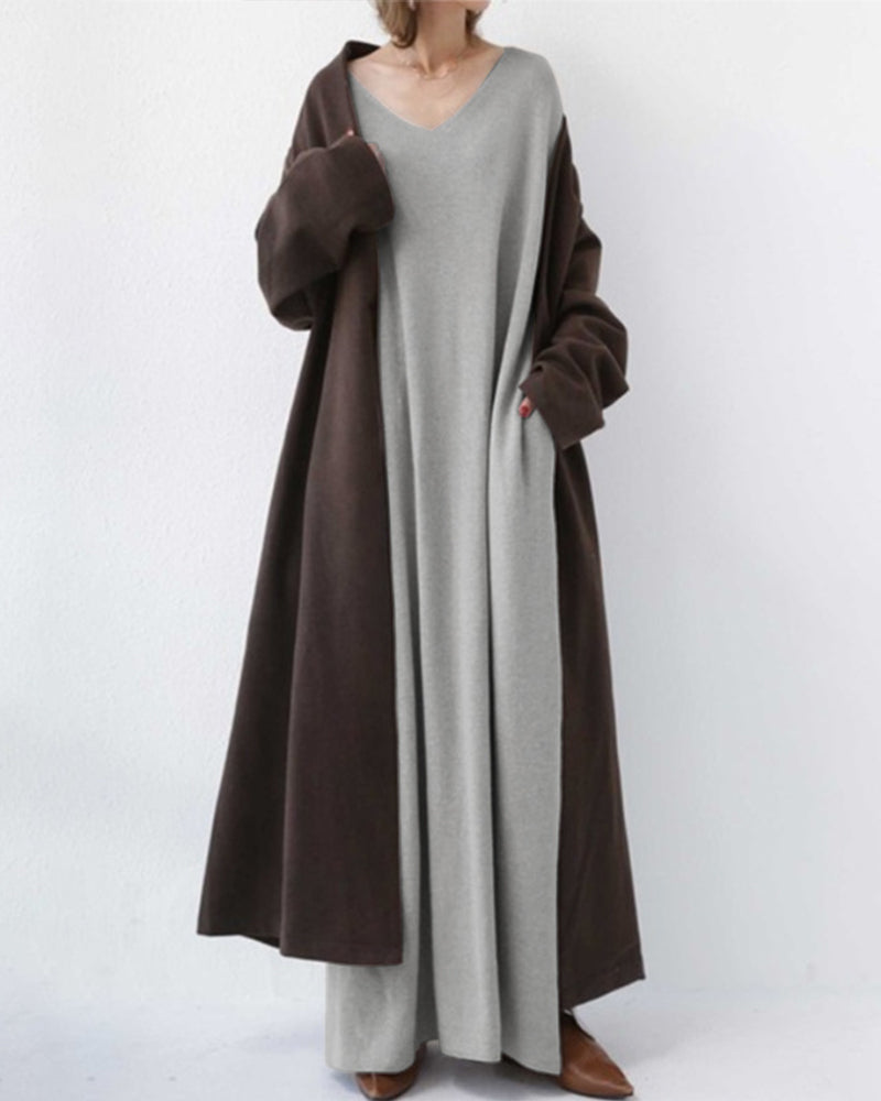 Eudora – Elegantes Maxikleid für Damen mit V-Ausschnitt – Ansicht 7