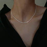 Elegante Silberhalskette aus 925er Silber mit geometrischem Design – Ansicht 4